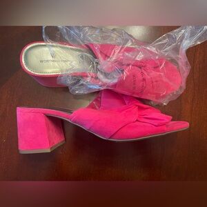 NWOT Worthington Women's Pink Bow Mules